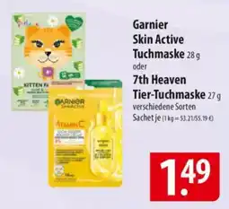 Famila Nord Ost Garnier Skin Active Tuchmaske oder 7th Heaven Tier-Tuchmaske Angebot