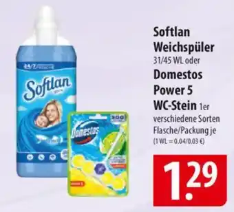 Famila Nord Ost Softlan Weichspüler oder Domestos Power 5 WC-Stein 1er Angebot