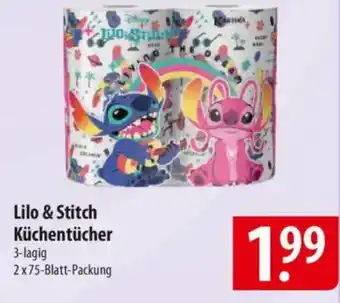 Famila Nord Ost Lilo & Stitch Küchentücher 3-lagig Angebot