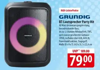 Famila Nord Ost GRUNDIG BT-Lautsprecher Party Hit Angebot