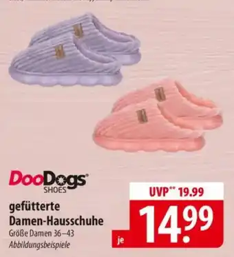 Famila Nord Ost DooDogs gefütterte Damen-Hausschuhe Angebot