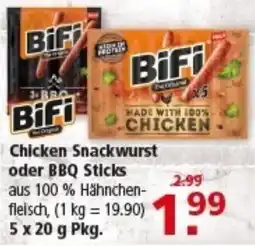 Multi Markt Bifi Chicken Snackwurst oder BBQ Sticks Angebot