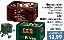 Aktiv Irma Grevensteiner Naturtrübes Landbier oder Helles Pülleken Bier Angebot