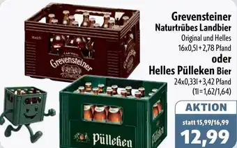 Aktiv Irma Grevensteiner Naturtrübes Landbier oder Helles Pülleken Bier Angebot