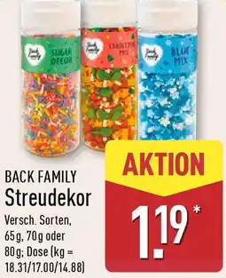 Aldi Nord BACK FAMILY Streudekor Angebot