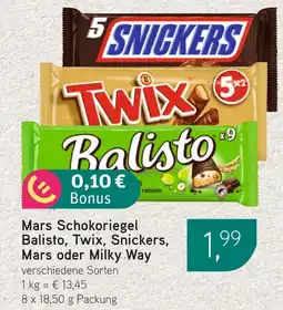Dornseifer Mars Schokoriegel Balisto, Twix, Snickers, Mars oder Milky Way Angebot