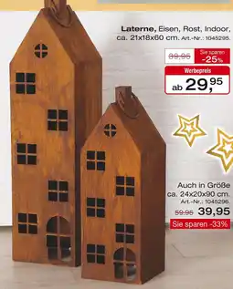 Möbel Inhofer Laterne ca. 21x18x60 cm Angebot