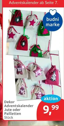 Budni Budni marke dekor adventskalender jute Angebot