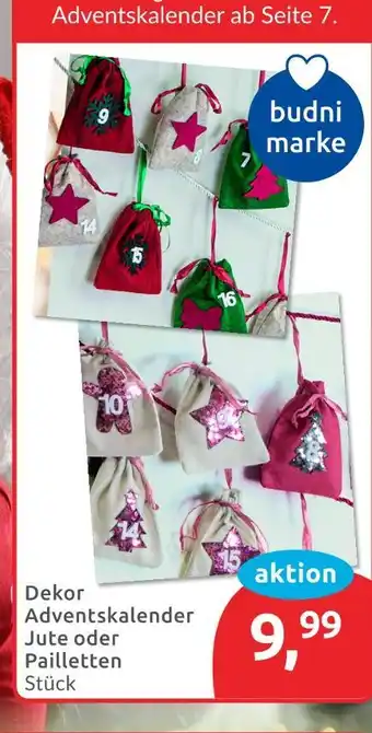 Budni Budni marke dekor adventskalender jute Angebot
