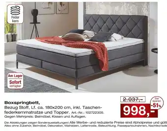 Möbel Inhofer Boxspringbett Angebot