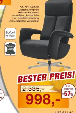 Möbel Inhofer Relaxsessel Angebot