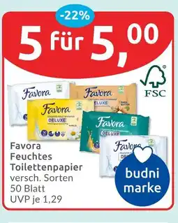 Budni Favora feuchtes toilettenpapier deluxe kamille Angebot