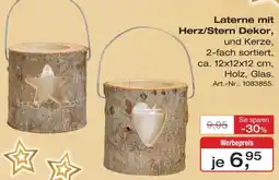 Möbel Inhofer Laterne mit Herz/Stern Dekor Angebot