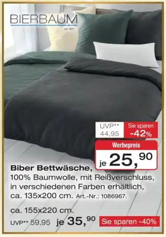 Möbel Inhofer BIERBAUM Biber Bettwäsche Angebot