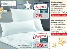 Möbel Inhofer PRONIGHT Daunendecke warm Angebot