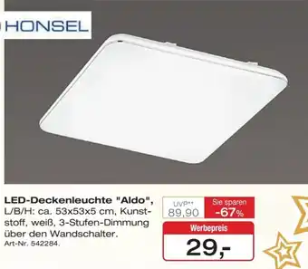 Möbel Inhofer HONSEL LED-Deckenleuchte "Aldo" Angebot