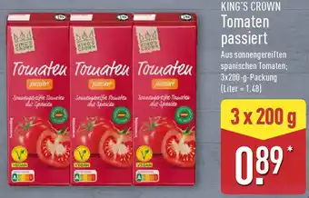 Aldi Nord KING'S CROWN Tomaten passiert Angebot
