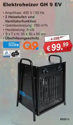 Stabilo Fachmarkt Güde Elektroheizer GH 9 EV Angebot