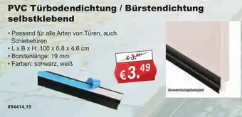 Stabilo Fachmarkt PVC Türbodendichtung / Bürstendichtung selbstklebend Angebot