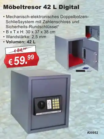 Stabilo Fachmarkt Möbeltresor 42 L Digital Angebot