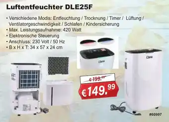 Stabilo Fachmarkt Luftentfeuchter DLE25F Angebot