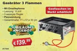 Stabilo Fachmarkt Gasbräter 3 Flammen Angebot