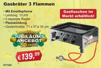 Stabilo Fachmarkt Gasbräter 3 Flammen Angebot