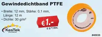Stabilo Fachmarkt KesTek Gewindedichtband PTFE Angebot