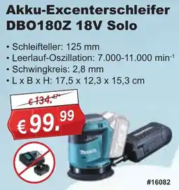 Stabilo Fachmarkt Makita Akku-Excenterschleifer DBO180Z 18V Solo Angebot