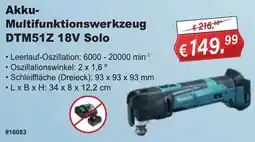 Stabilo Fachmarkt Makita Akku- Multifunktionswerkzeug DTM51Z 18V Solo Angebot