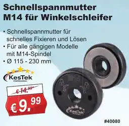 Stabilo Fachmarkt KesTek Schnellspannmutter M14 für Winkelschleifer Angebot