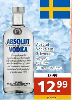 Getränkeland Absolut Vodka Angebot