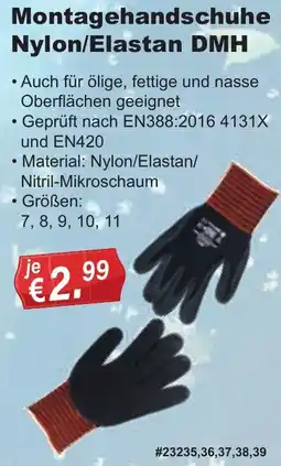 Stabilo Fachmarkt Montagehandschuhe Nylon/Elastan DMH Angebot