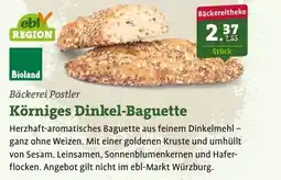 Ebl Naturkost Bäckerei Postler Körniges Dinkel-Baguette Angebot