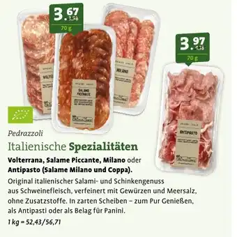 Ebl Naturkost Pedrazzoli Italienische Spezialitäten Angebot