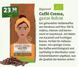 Ebl Naturkost Rapunzel Caffé Crema, ganze Bohne Angebot