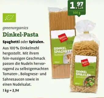 Ebl Naturkost greenorganics Dinkel-Pasta Angebot
