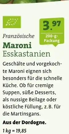 Ebl Naturkost Französische Maroni Esskastanien Angebot