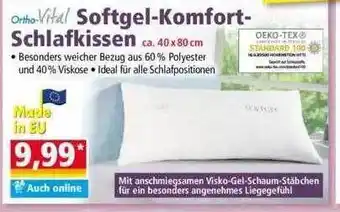 Norma Ortho Vital Softgel Komfort Schlafkissen Angebot