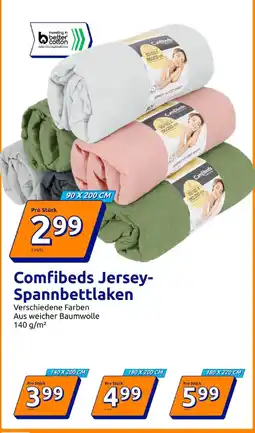 Action Comfibeds jersey-spannbettlaken 90 x 200 cm Angebot