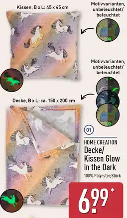 Aldi Nord HOME CREATION Decke/ Kissen Glow in the Dark Angebot