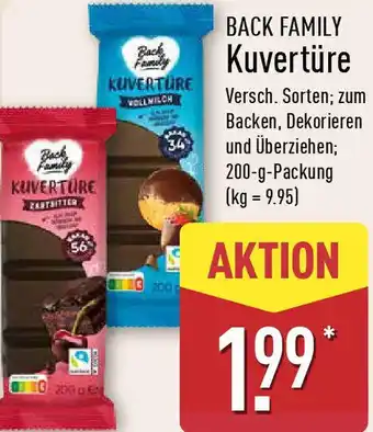 Aldi Nord BACK FAMILY Kuvertüre Angebot