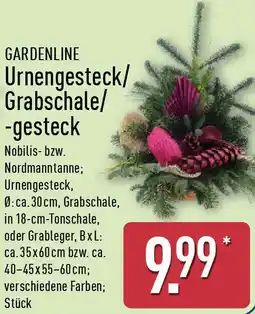 Aldi Nord GARDENLINE Urnengesteck/ Grabschale/ -gesteck Angebot