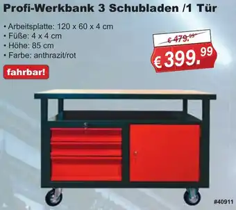 Stabilo Fachmarkt Profi-Werkbank 3 Schubladen /1 Tür Angebot