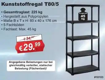 Stabilo Fachmarkt Kunststoffregal T80/5 Angebot