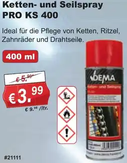 Stabilo Fachmarkt DEMA Ketten- und Seilspray PRO KS 400 Angebot