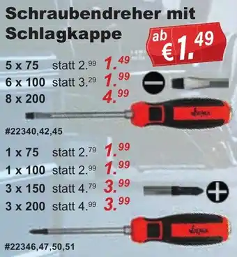 Stabilo Fachmarkt Schraubendreher mit Schlagkappe Angebot