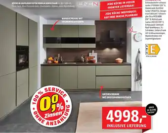 Wiethoff Küche in griffloser optik nobilia senso linen Angebot
