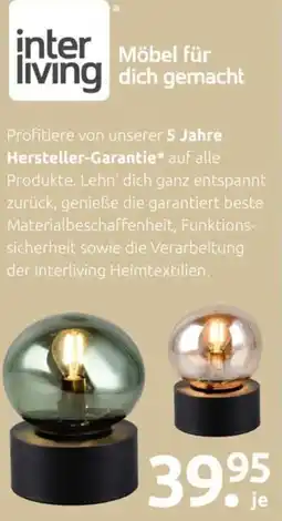 Möbel Turflon Interliving Leuchten Serie 9350 - Tischleuchte Angebot