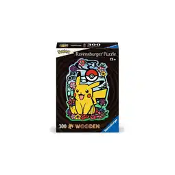 Netto Marken-Discount Ravensburger Spiel WOODEN Puzzle - Pokémon Pikachu - konturgeformtes Holzpuzzle mit 300 Teilen Angebot